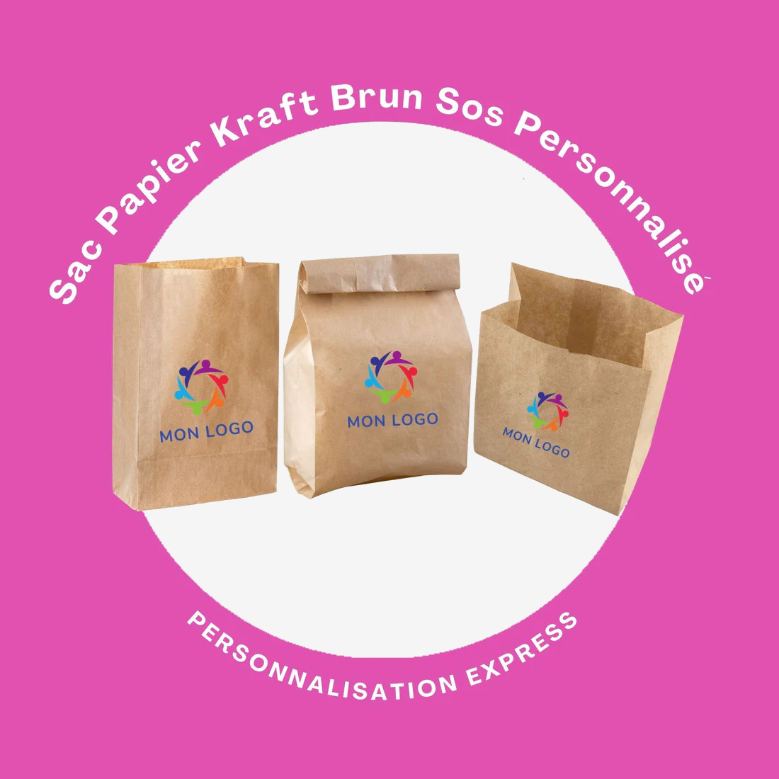Sac Papier Kraft Brun Sos Personnalisé