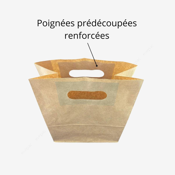 Sac Papier Kraft Personnalise Brun À Poignées Découpées