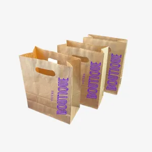 Sac Papier Kraft Personnalise Brun À Poignées Découpées